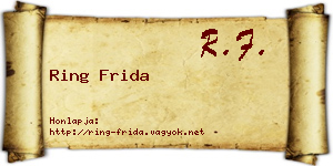 Ring Frida névjegykártya